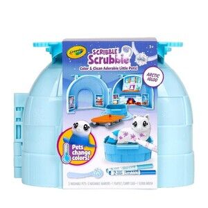 Crayola Scribble Scrubbie Pets Arctic Igloo Playset NO markers READ Arctic Fox